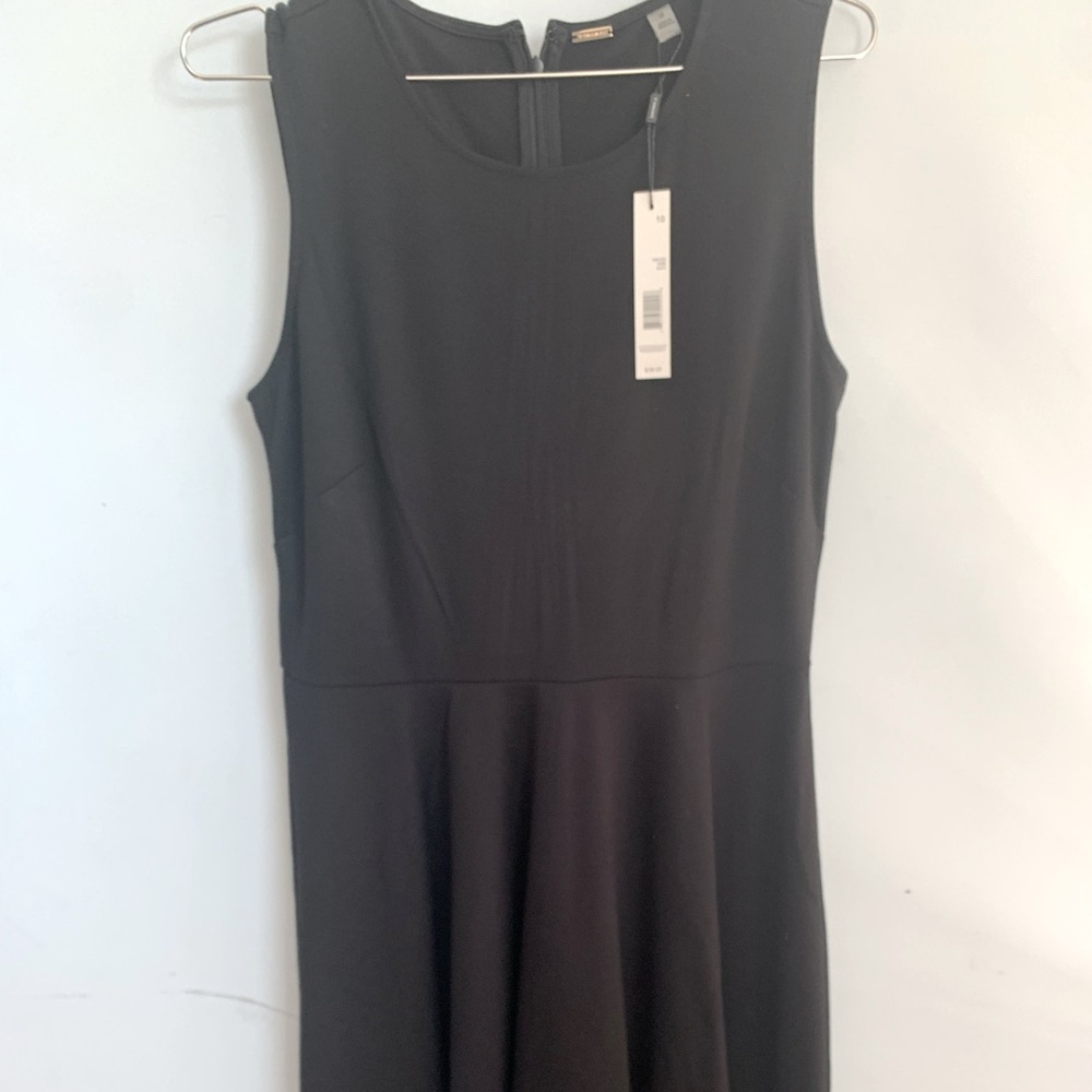 Black, knee length, flare dress, size 10. Never worn